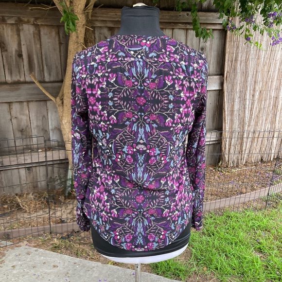 Purple Floral Mandala-Like Blouse - Picture 5 of 8